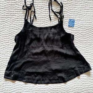 Free People Black Flowy Tank